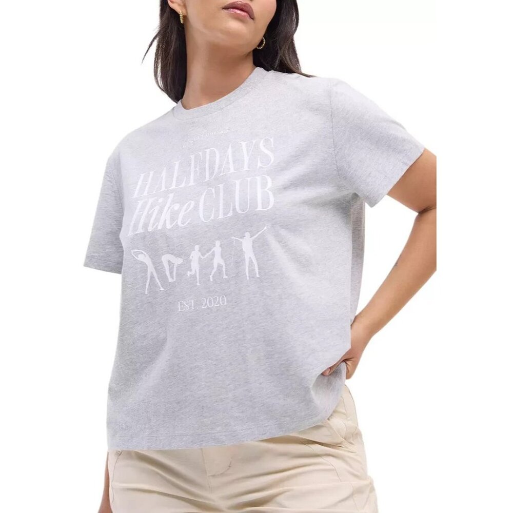 Halfdays Women's Short Sleeve T-Shirt Heather Grey Crew Neck Size Small